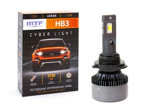 11090 Набор светодиодных ламп MTF LIGHT CYBER LIGHT HB3 (9005), 12V, 45W, 3750lm, 6000K, кулер, комп