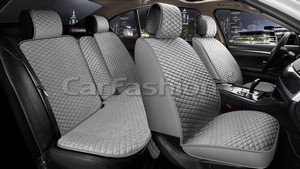 15814 Накидки комплект Carfashion «ROMB» серый/серый/серый
