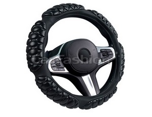 15108 Оплетка руля M "CarFashion" «BLACKBERRY» черный/черный