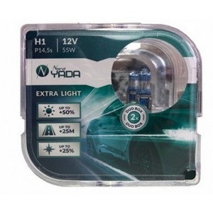 10835 Лампа NORD YADA 12V H1 55W  EXTRA LIGHT +50%  Plastic case - 2шт.