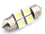 06389 Лампа светодиодная 11-36 (SV8,5) 4 SMD 5050 диода (RS-234), белая,  12v  (мин.заказ 10шт)