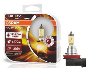 14942 Лампа OSRAM 12V H8 (35) PGJ19-1 FOG BREAKER 2600K (евробокс, 2шт)