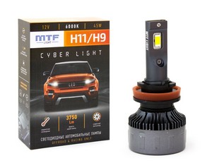 11087 Набор светодиодных ламп MTF LIGHT CYBER LIGHT H11/H9, 12V, 37W, 3750lm, 6000K, кулер, комплект