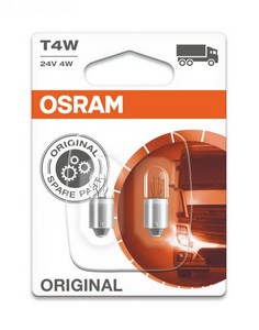 14981 Лампа OSRAM 24V  T4W (BA9s) (блистер, 2шт)