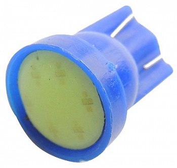 00495 Лампа светодиодная Т10 (W2,1-9,5d) синяя, COB диод 12v (мин.заказ 20шт)