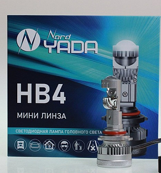 16632 Светодиодные мини-линзы в фары НB4 40W, 4000Lm, 6000K, обманка, 12-48V, NordYada