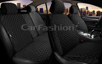 18490 Накидки комплект Carfashion «SOKOL PLUS» черный/черный/бежевый