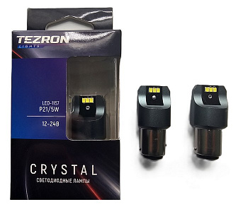 18625 Светодиодные лампы TEZRON CRYSTAL 1157 P21/5W, 6x3020SMD 12-24В, 3.0/0.5Вт, 330/60Лм, 6000К, 2
