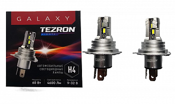 18551 Светодиодные лампы TEZRON GALAXY H4 9-32В, 60Вт, 4600Лм, 6000К, 2шт