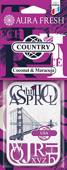 16960 Ароматизатор AURA FRESH COUNTRY (картон) Coconut&Maracuja